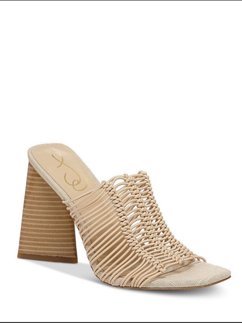 Sam Edelman Woven Tan Block Heel Mule